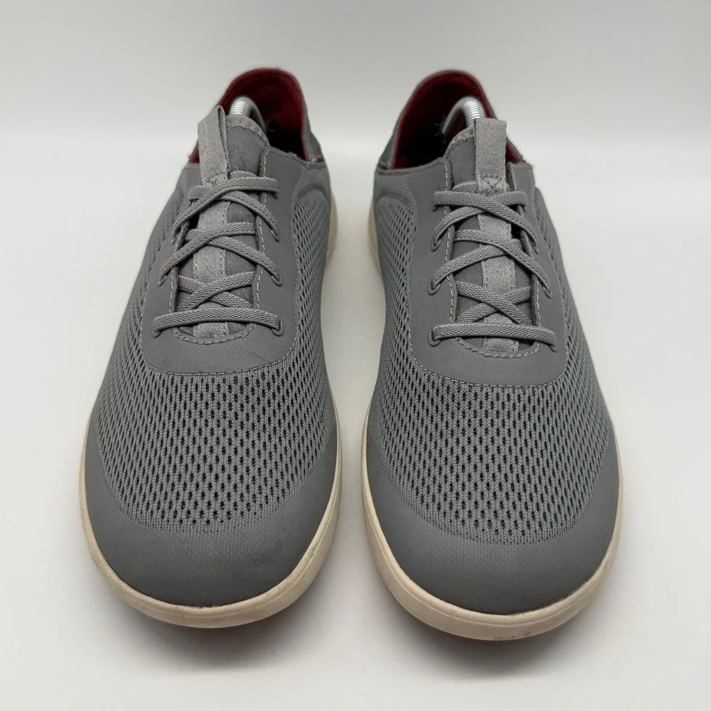 OluKai Moku Pae Sneakers Mens 11 Gray Mesh Boat Shoes 10472-25RX Fog Mustang